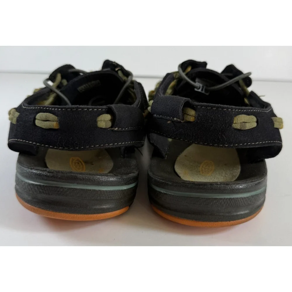 KEEN UNEEK Men's Size 14 1014619 Black Green Two Cord Sandals Outdoor